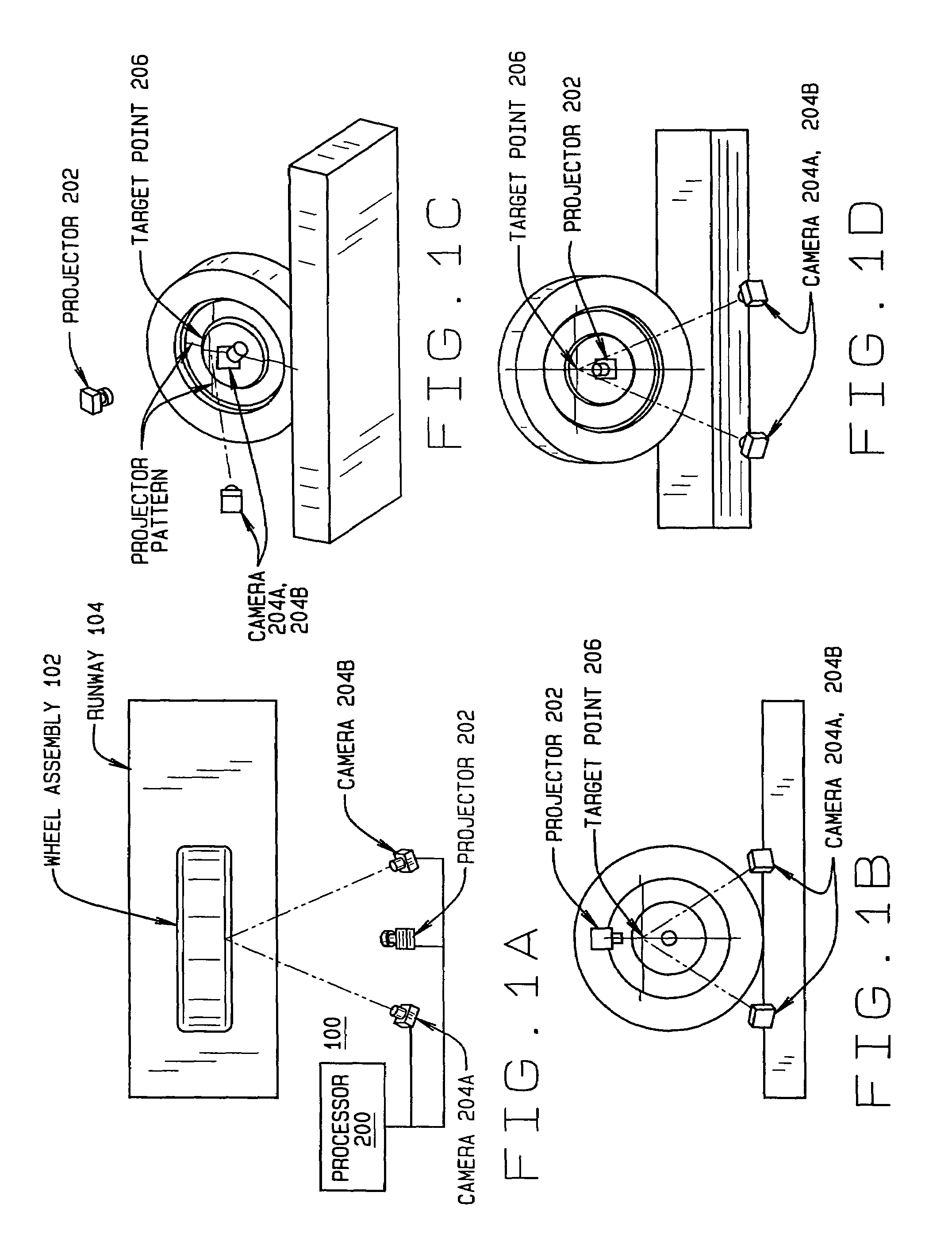 Method and apparatus for wheel alignment system target projection and illumination