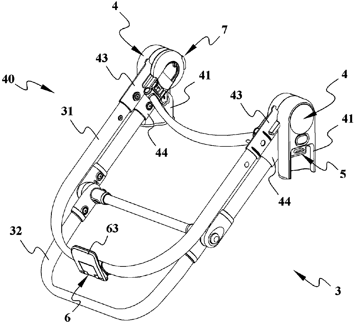 Splicing seat folding mechanism of baby carriage