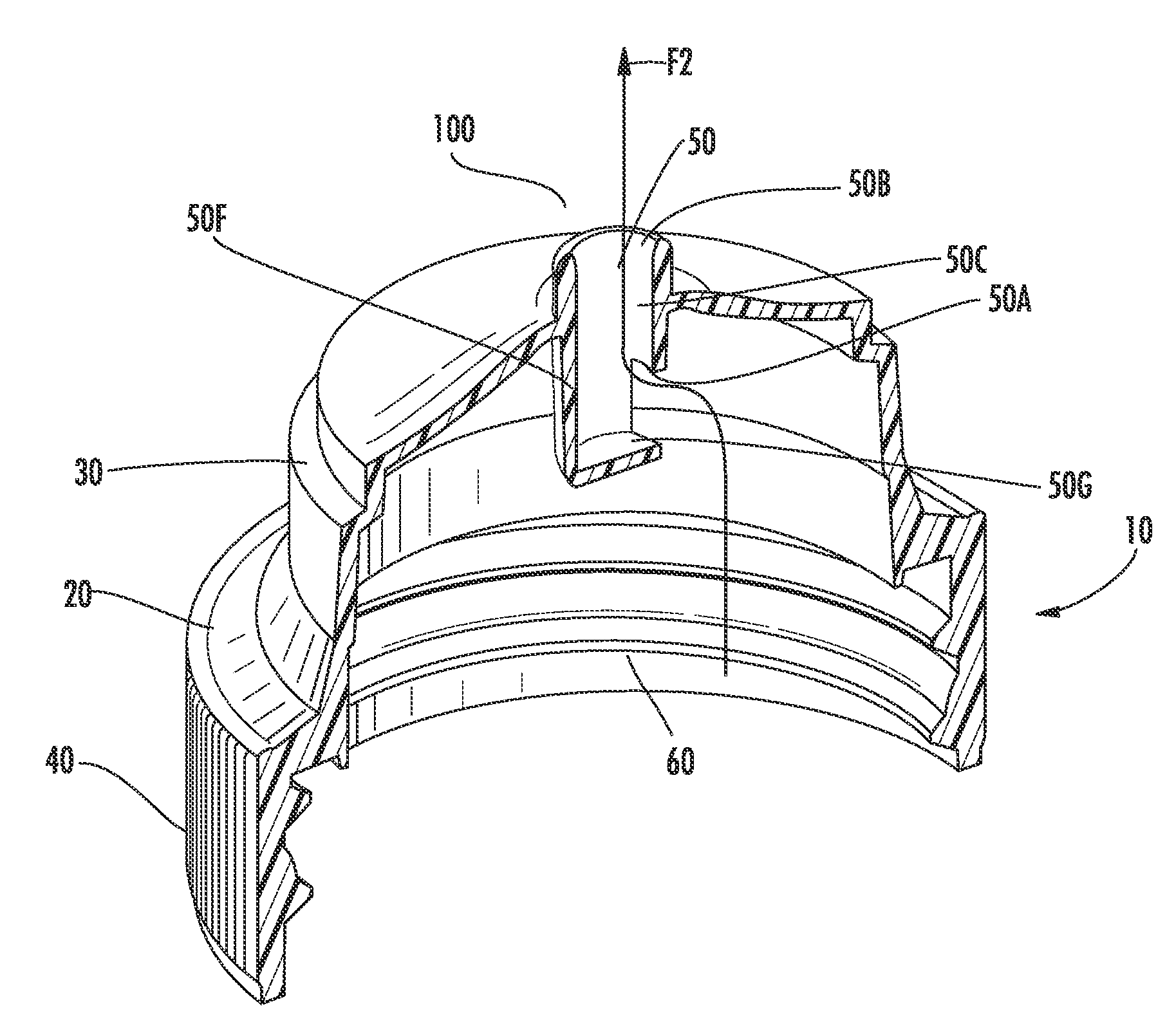 Dispensing closure with obstructed, offset, non-linear flow profile