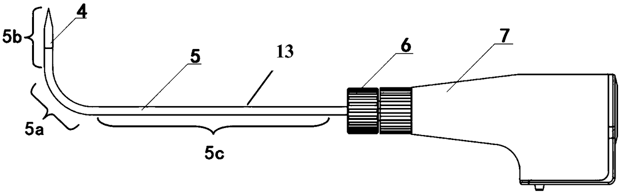 Microwave ablation device having elastic bending radian