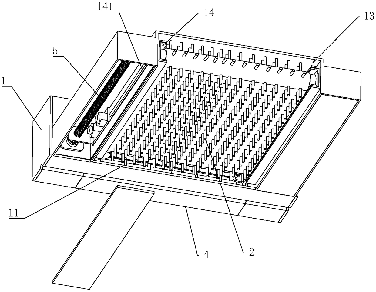 Conveyer belt type floor brush module with dehairing function