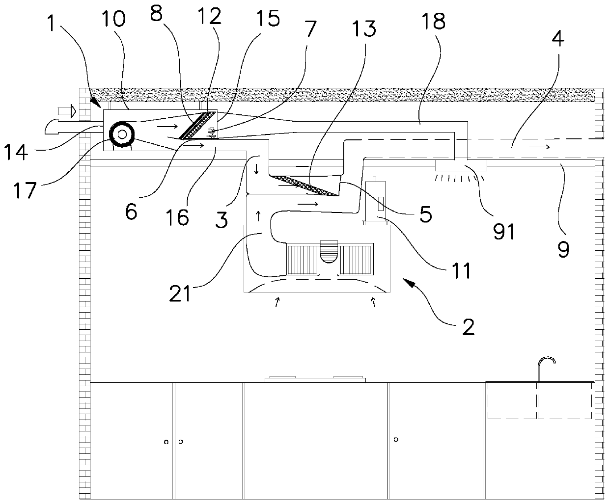 Kitchen air conditioning system