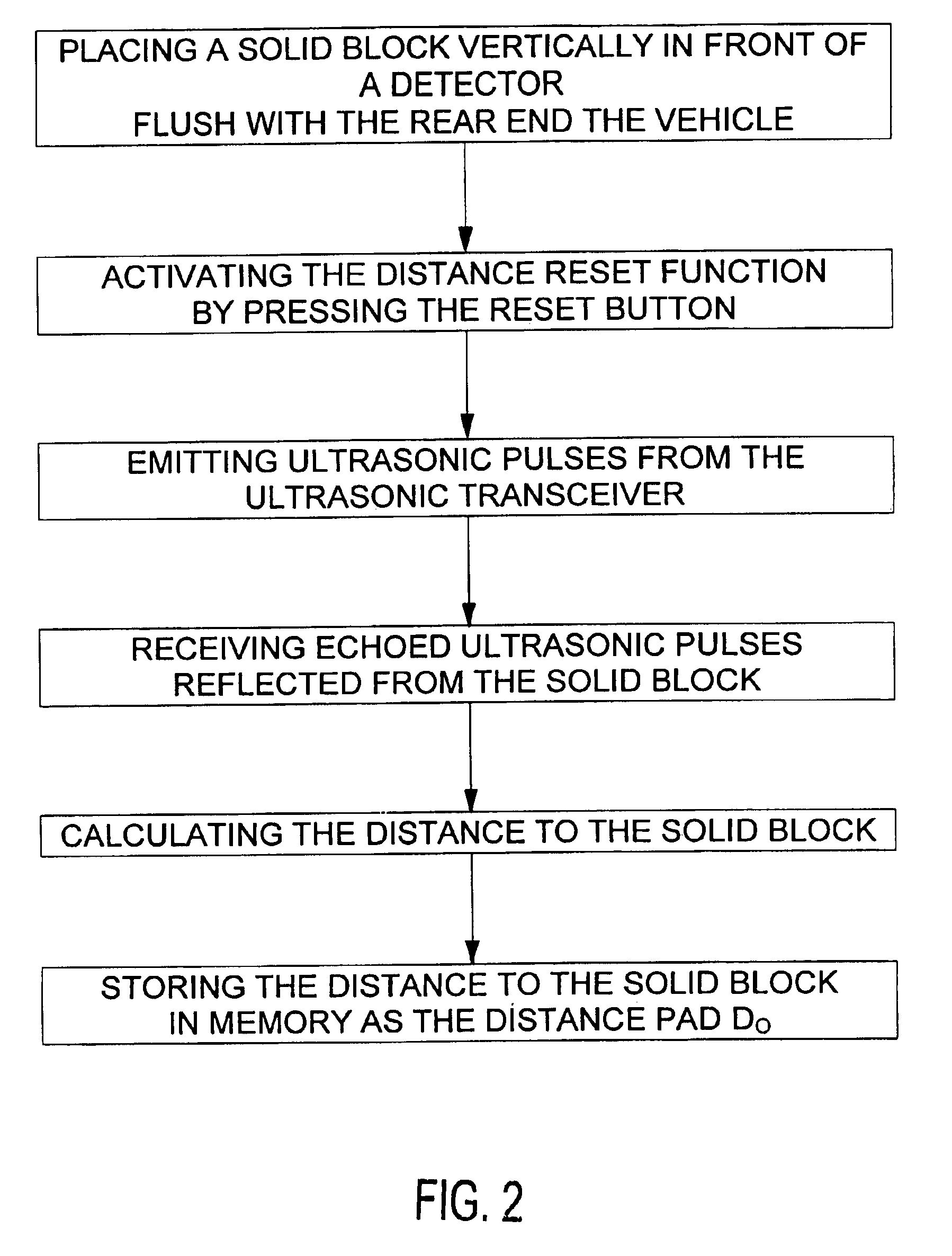 Back-up detecting device with a distance reset capability