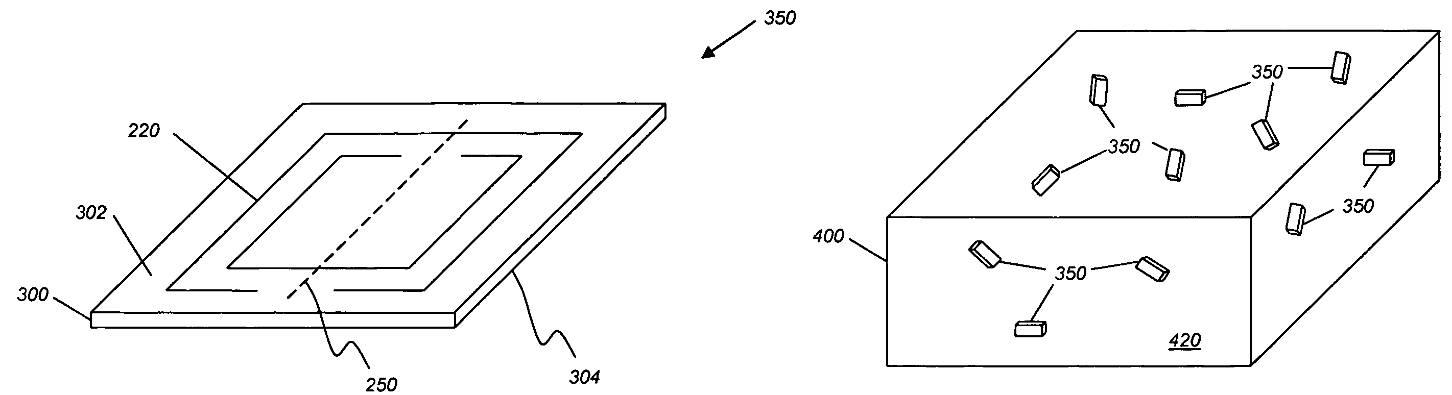 Random negative index material structures in a three-dimensional volume