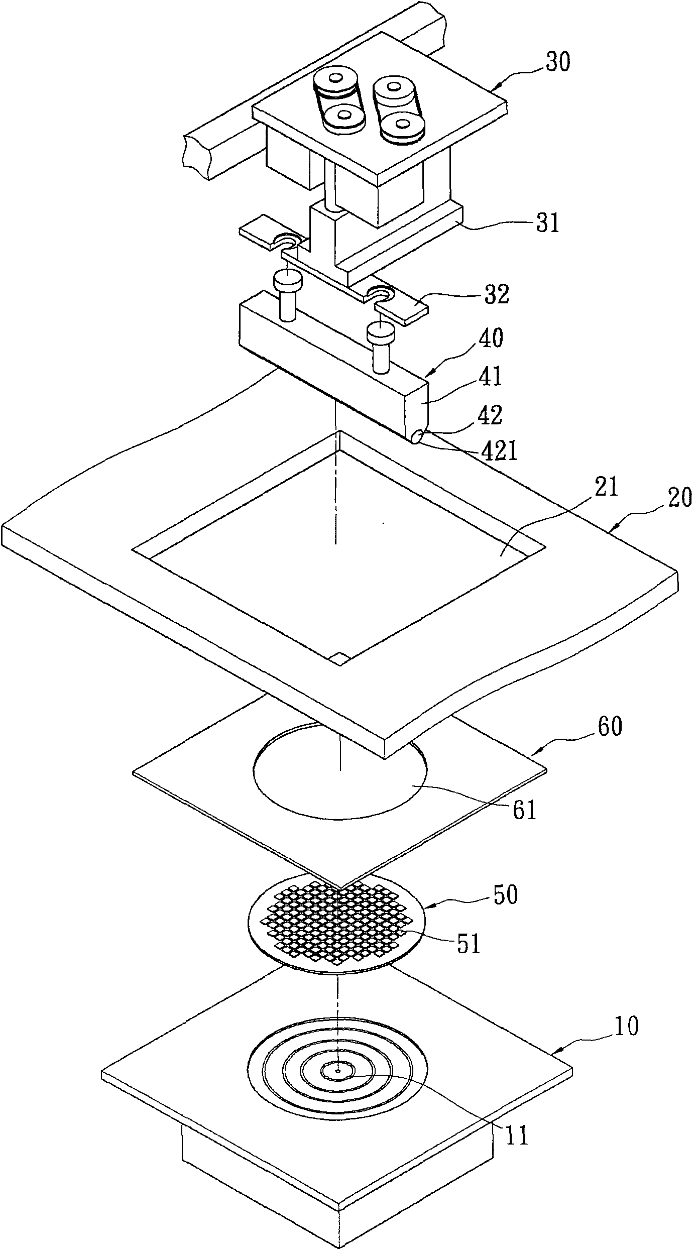 Gluing device, use method and products thereof