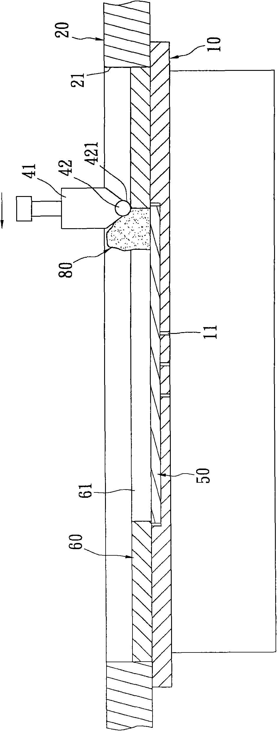 Gluing device, use method and products thereof