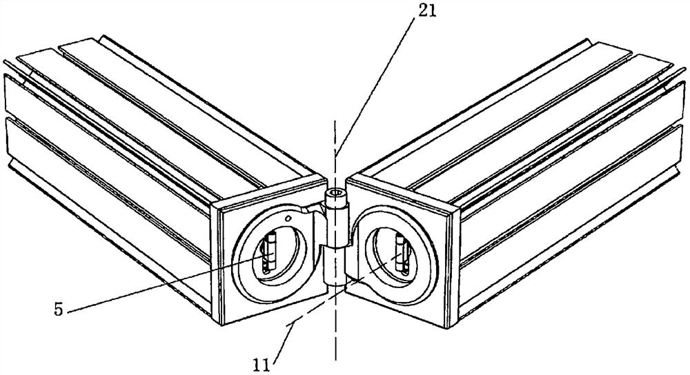Sectional material connecting piece