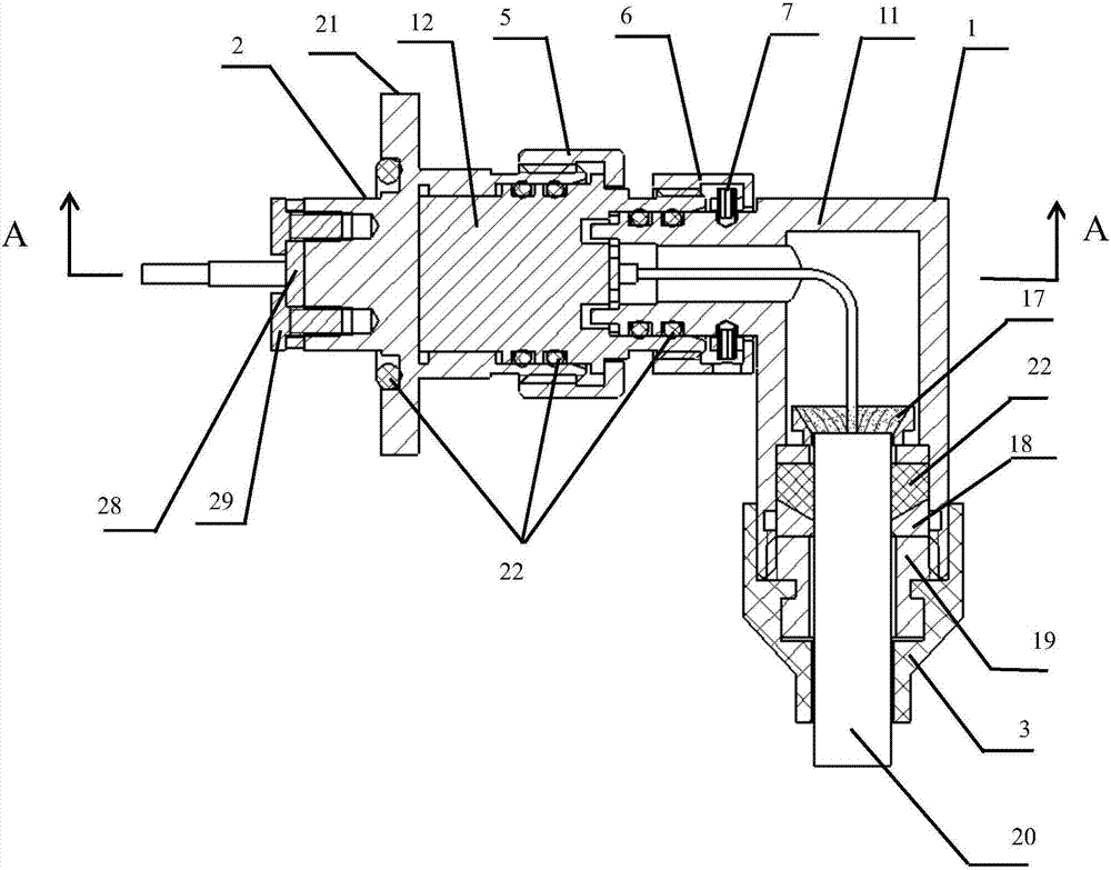 Right-angle type optical fiber connector