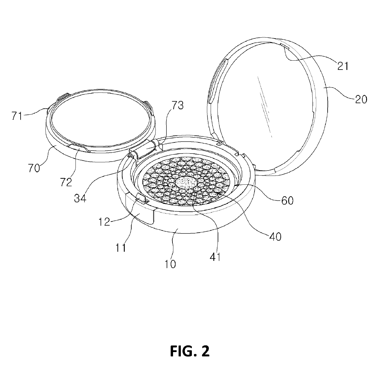 Cosmetic product further having impregnation member with outer surface thereof molten