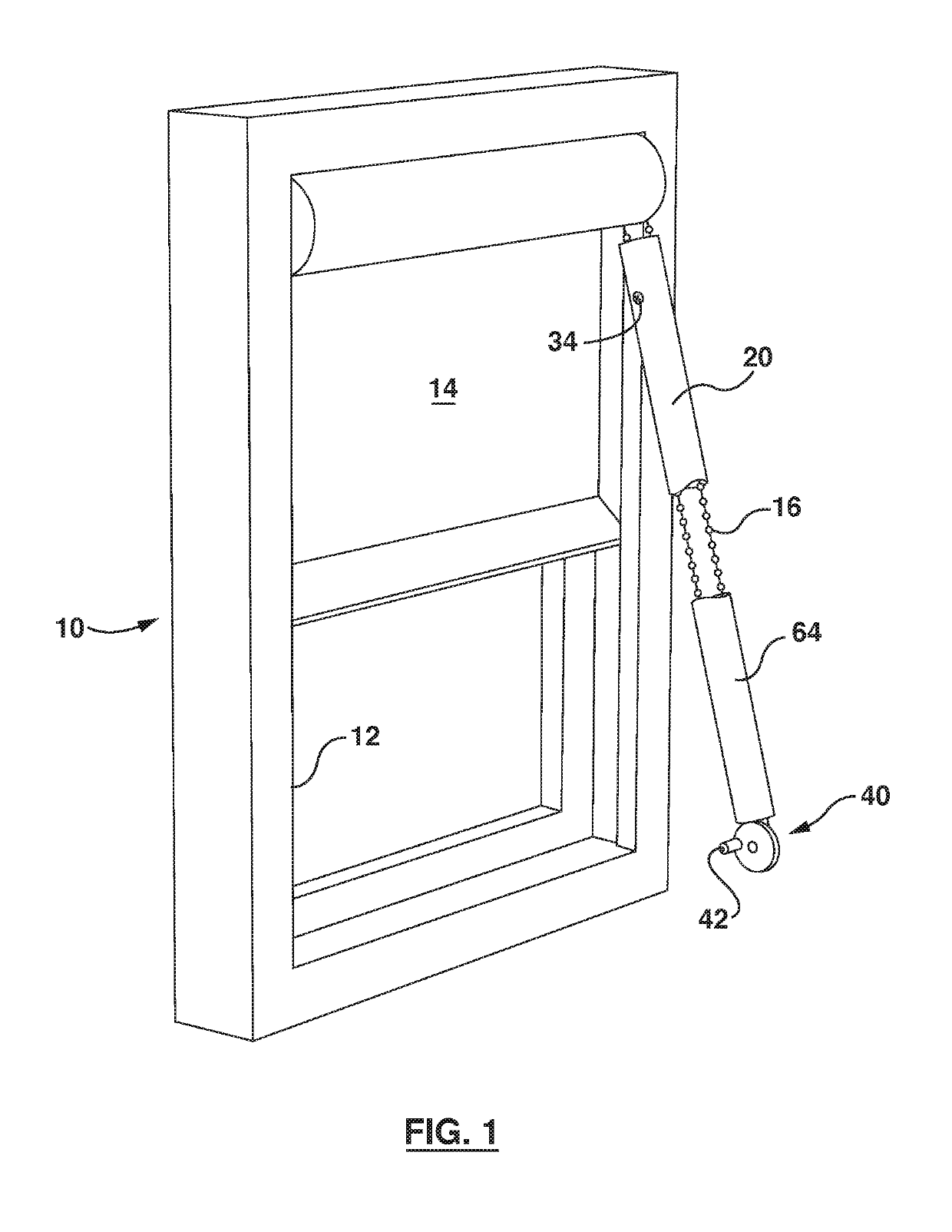 Enclosed blind control with opening and sliding member, and profile and multiple sprocket