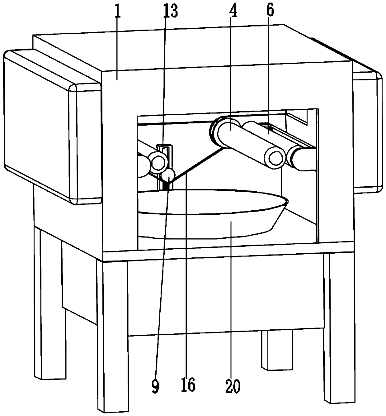 Horizontal hank yarn fluffing device