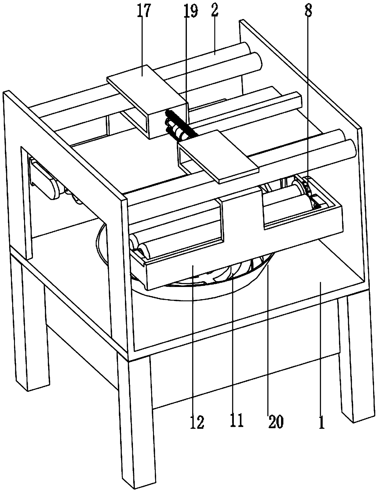 Horizontal hank yarn fluffing device