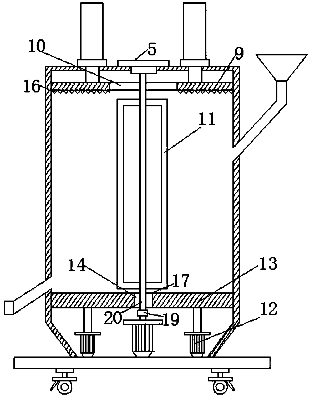 Feed processing and burdening device for quickly mixing and proportioning feed components