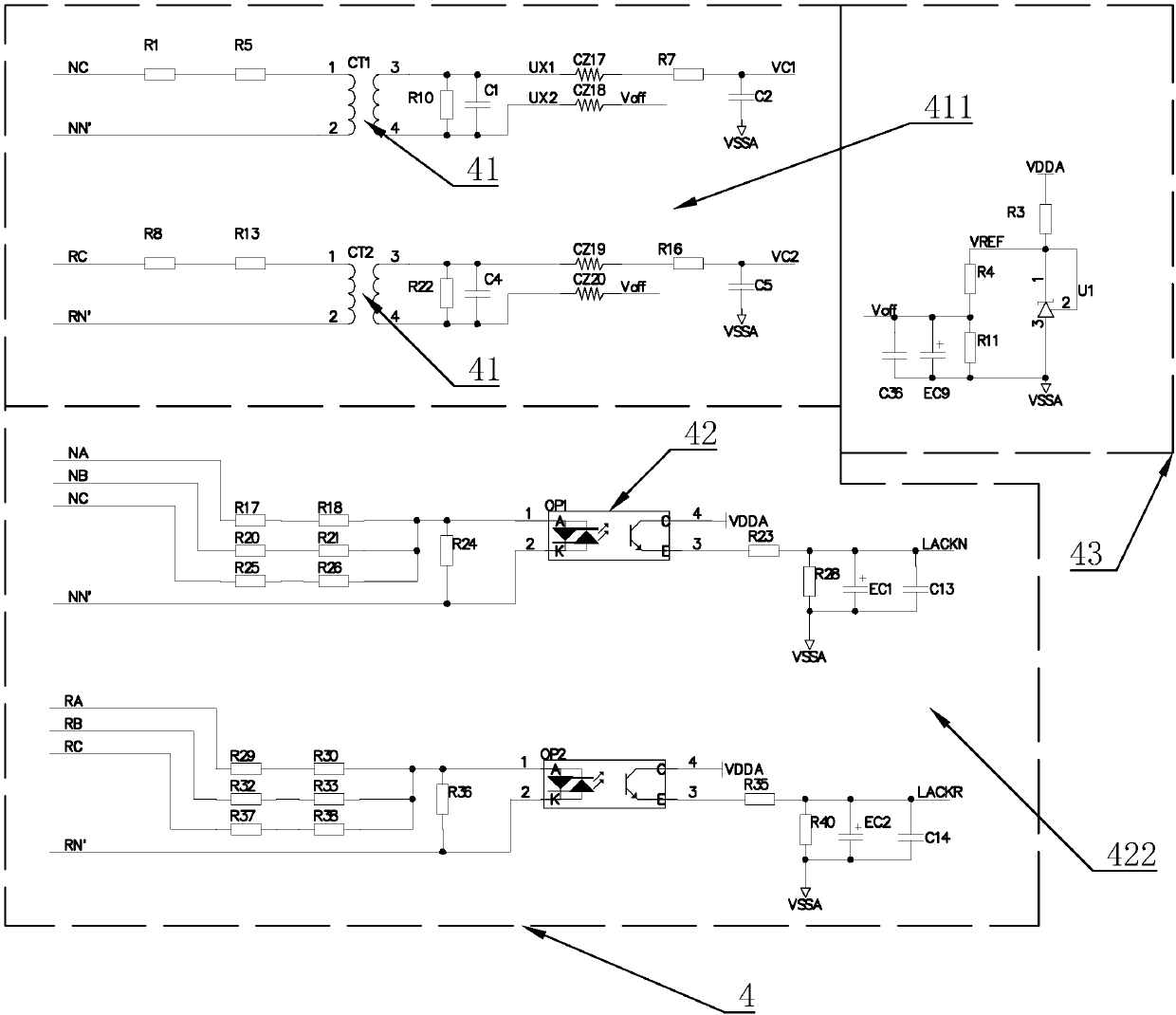 Main and standby power supply switching circuit