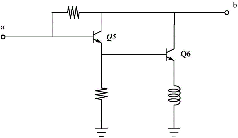 Wideband amplifier circuit of Darlington structure