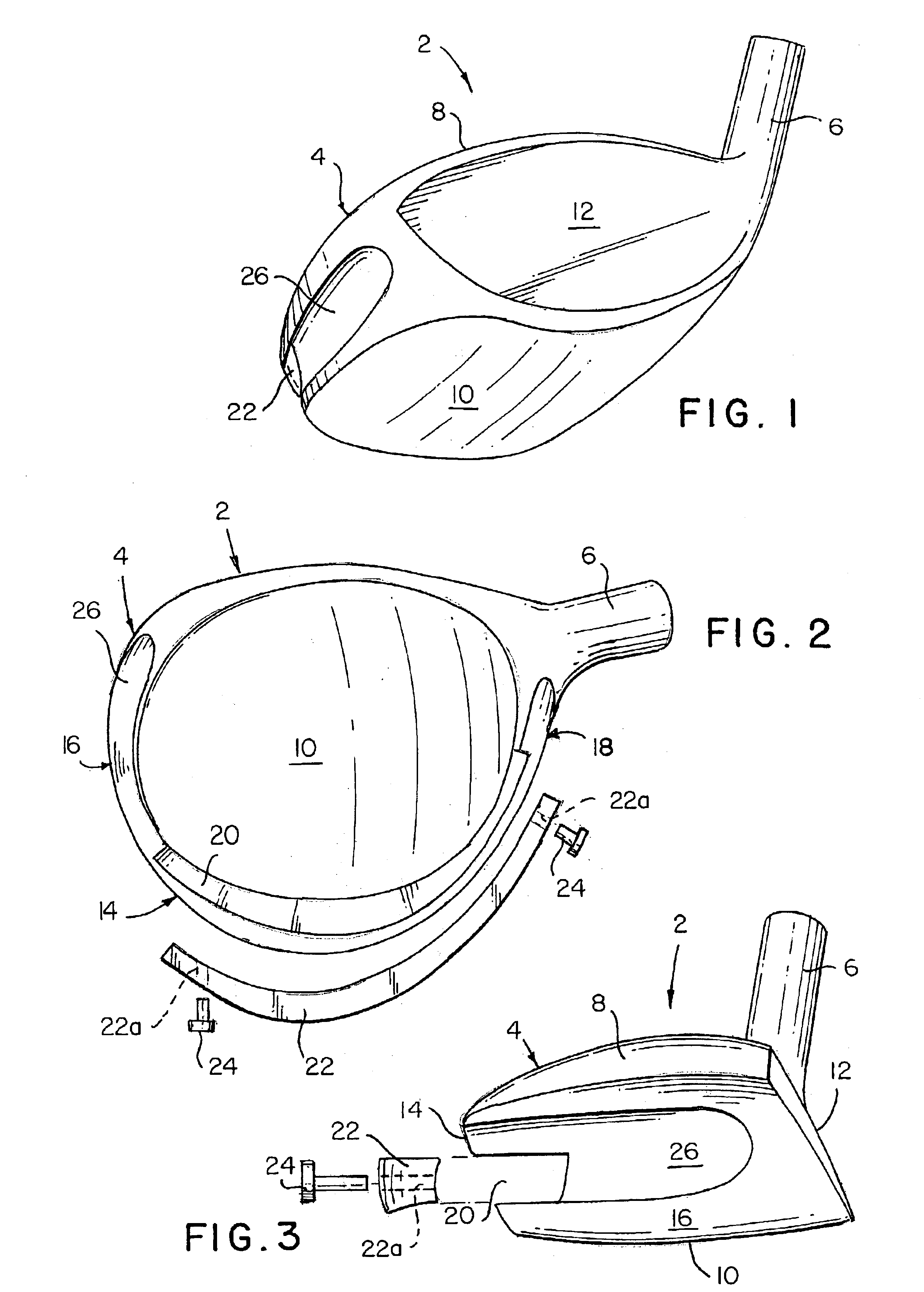 Golf club head with peripheral weighting