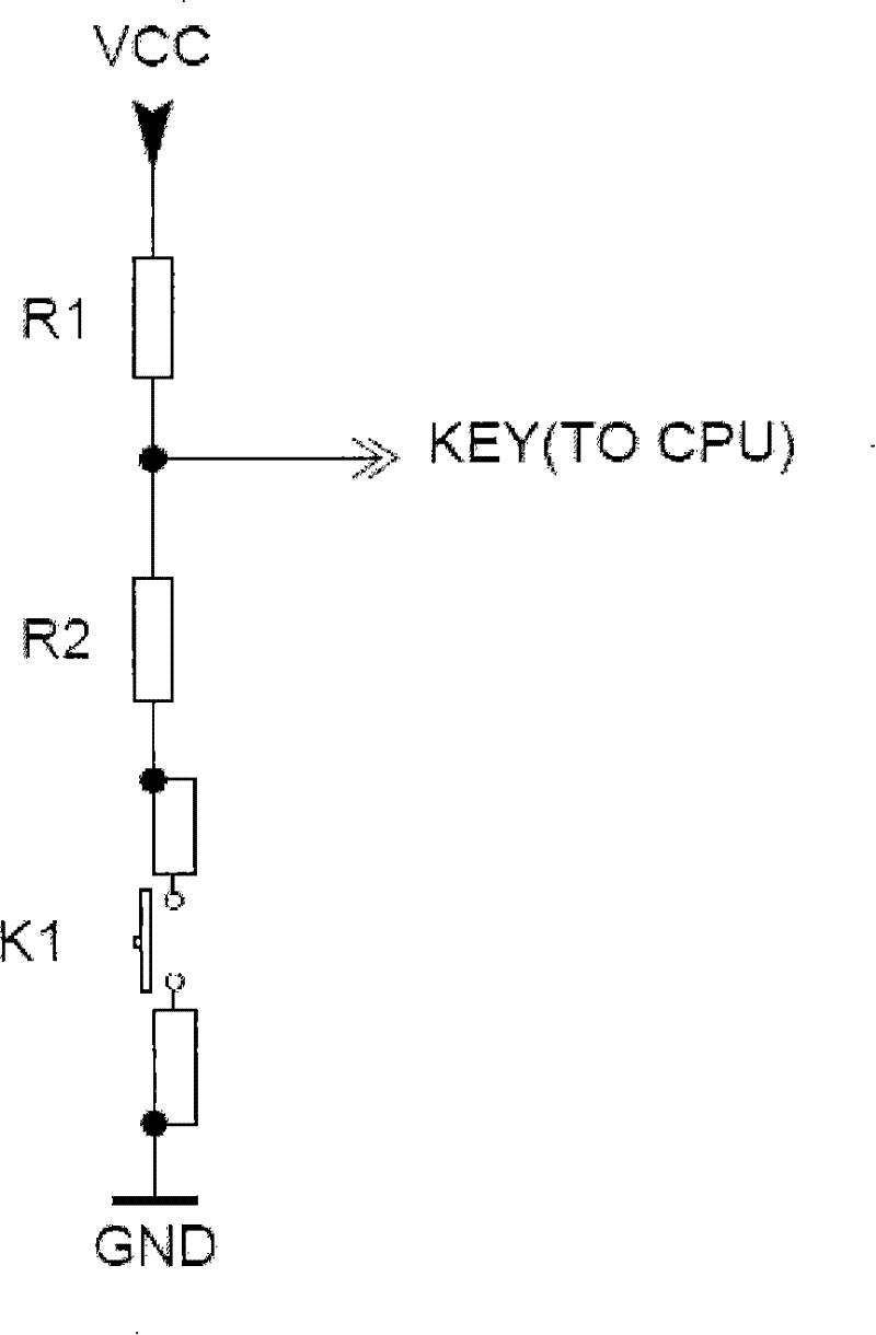 Light touch switch type key circuit