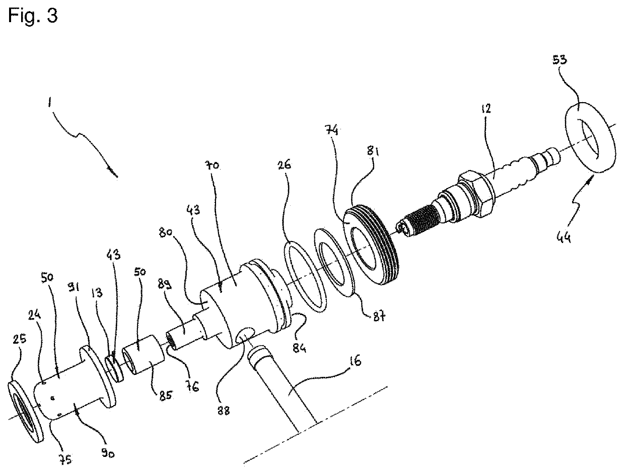 Ignition insert with an active pre-chamber