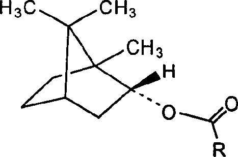 Borneol fatly acid ester derivative and preparation containing said derivative
