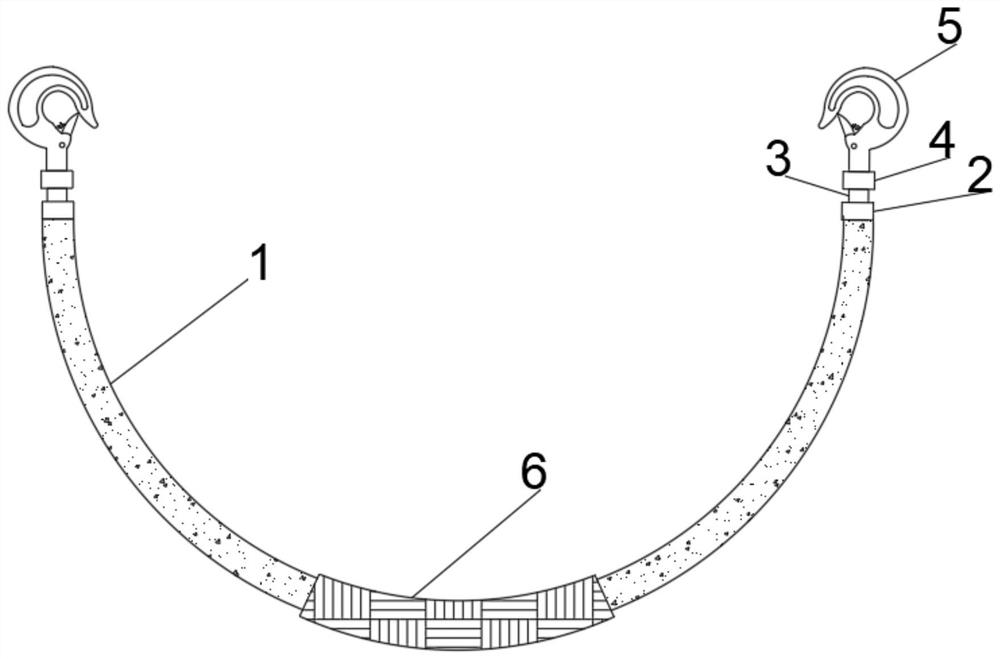 Synthetic fiber lifting belt and mounting method thereof