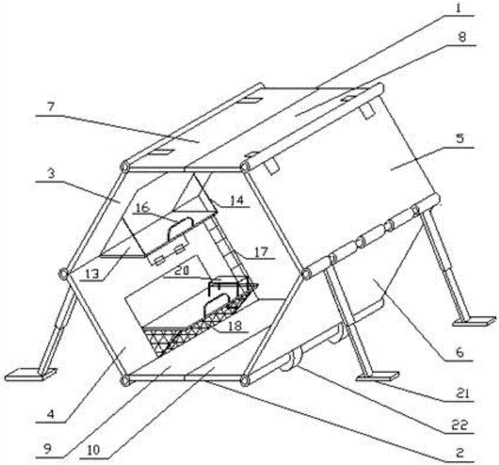 Simple folding disaster relief room