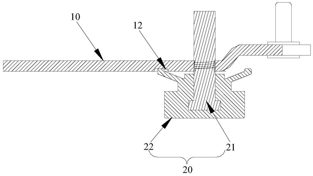 Adjustment feet installation structure and refrigerator