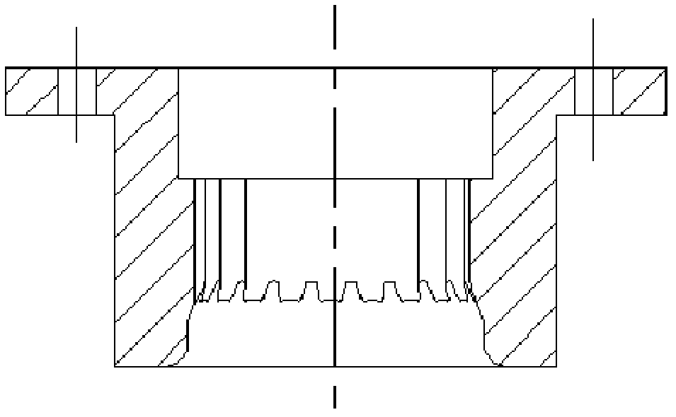Drawing compound molding die for shell with tooth form on side wall