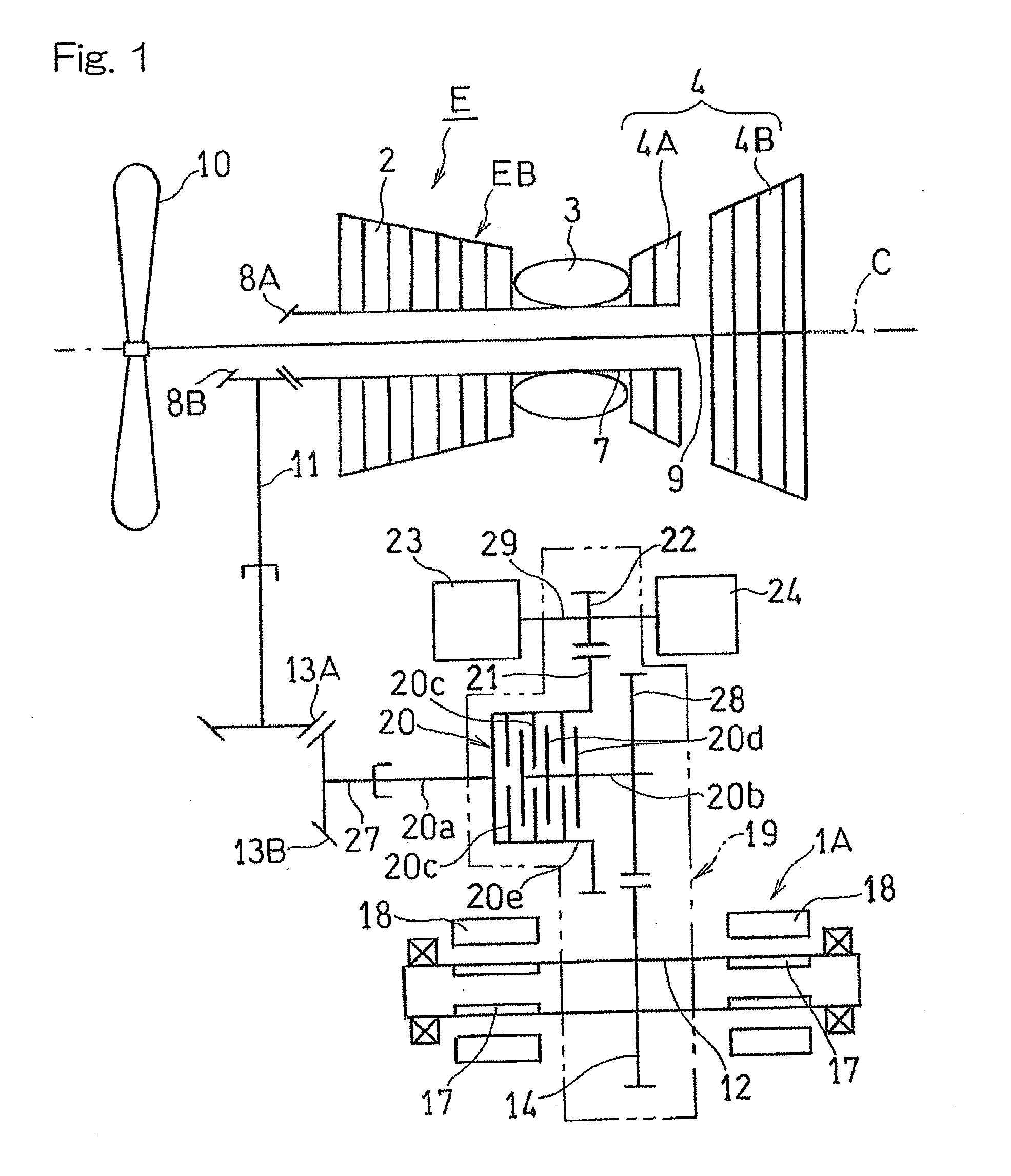 Power generation unit of integrated gearbox design for aircraft engine