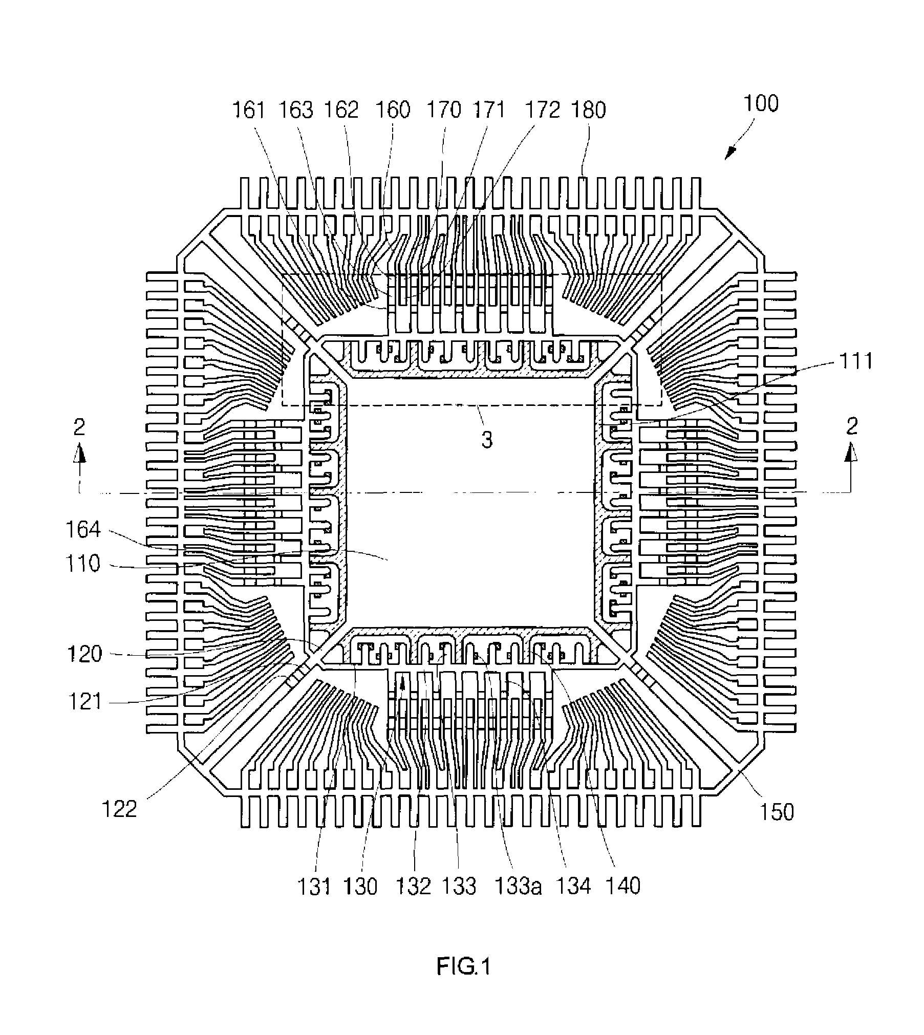 Increased I/O leadframe and semiconductor device including same