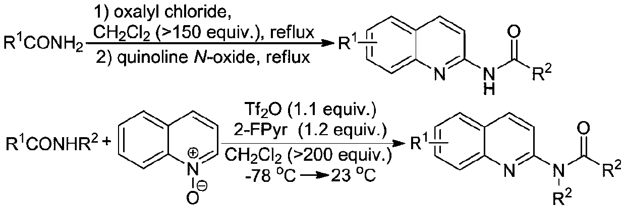 A kind of preparation method of ultrasonic-assisted n-(quinolin-2-yl) alkyl amides