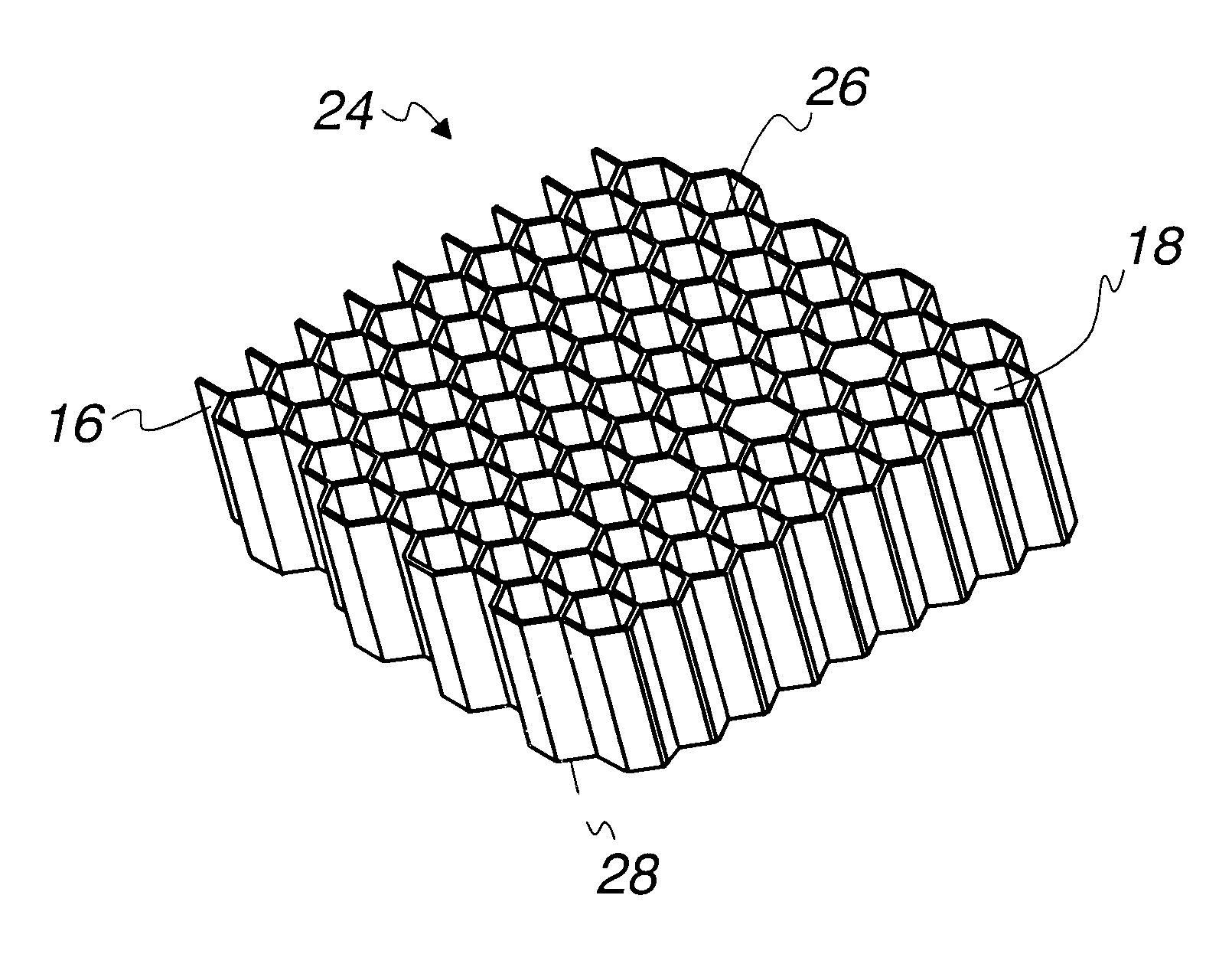 Shaped honeycomb structures and method and apparatus for making shaped honeycomb structures