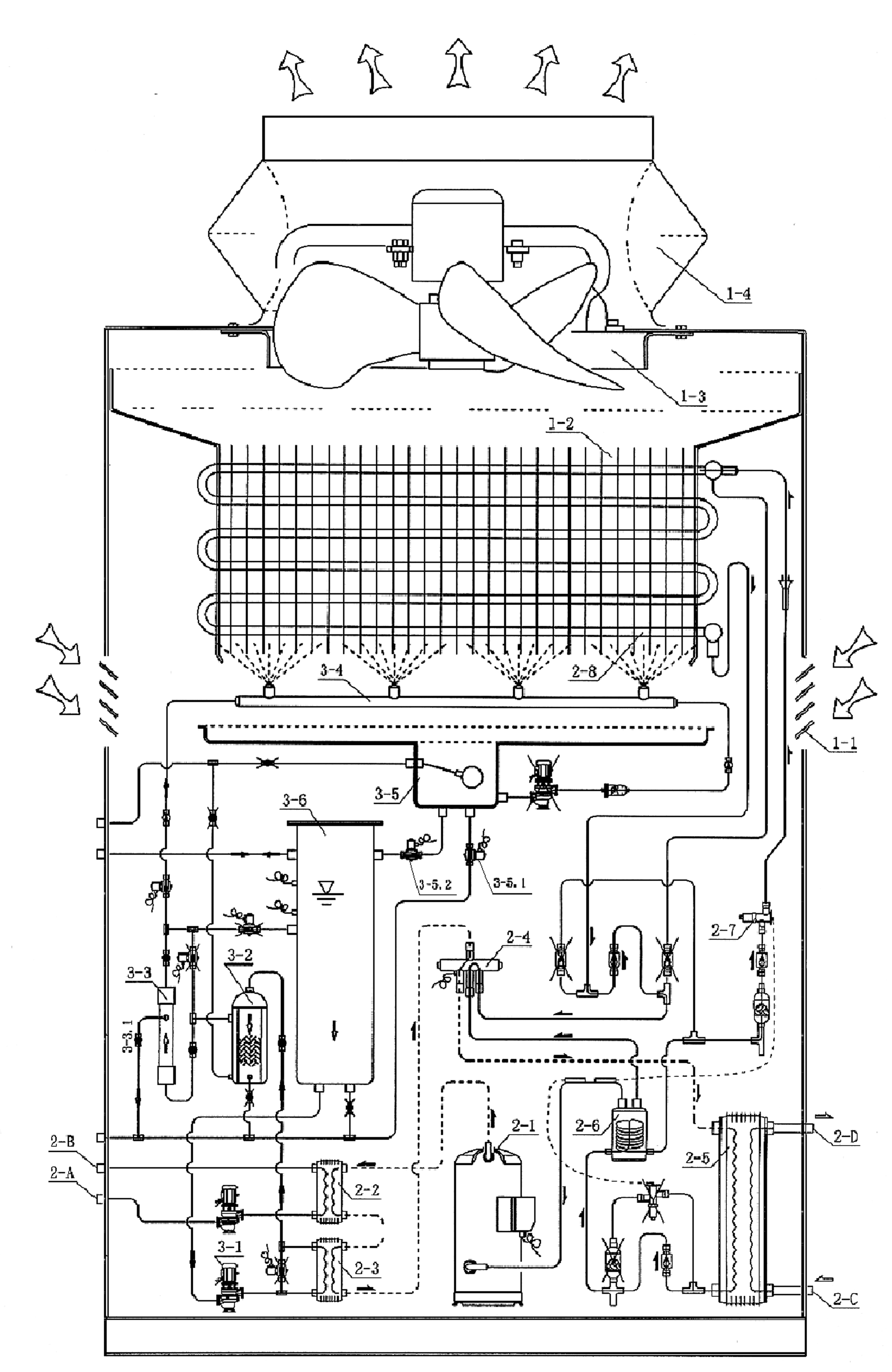 Solar energy secondary heat-source tower heat pump integrated device
