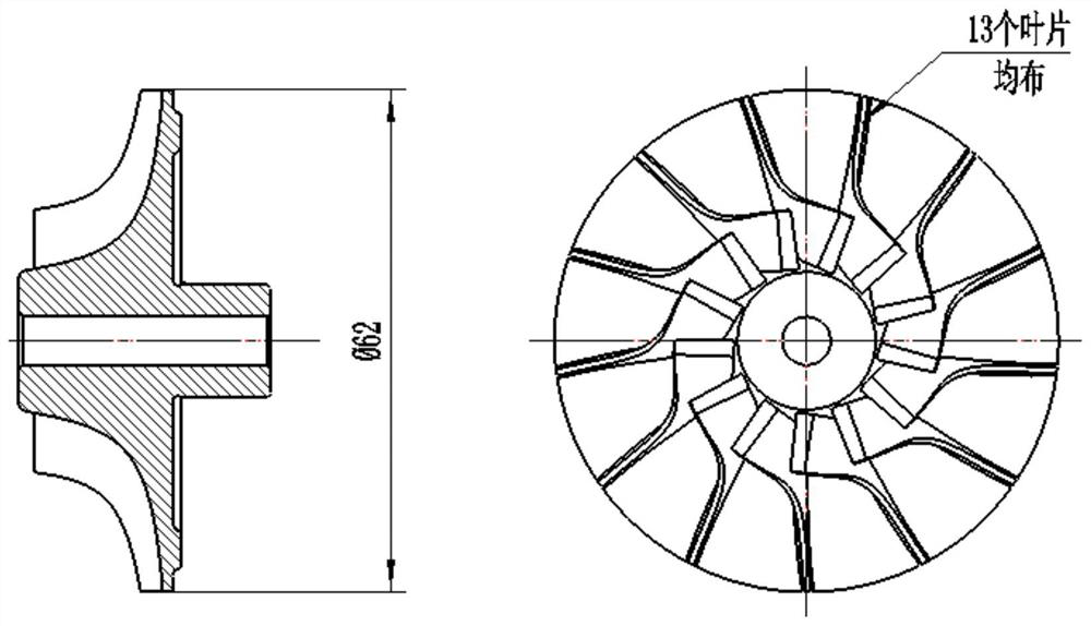 Two-wheeled charging turbine cooler driven by air dynamic pressure bearing