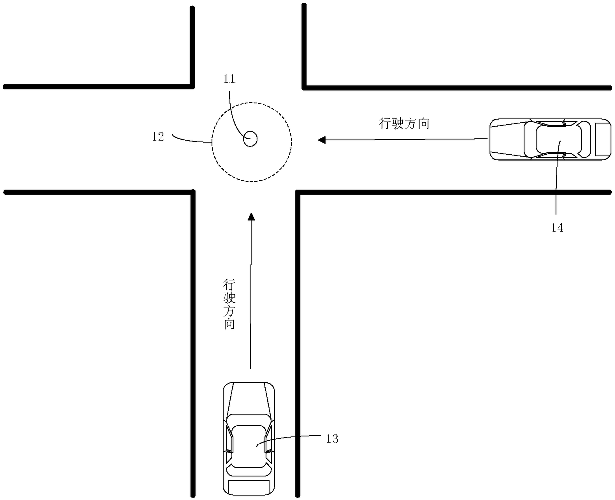 Vehicle intersection collision warning method