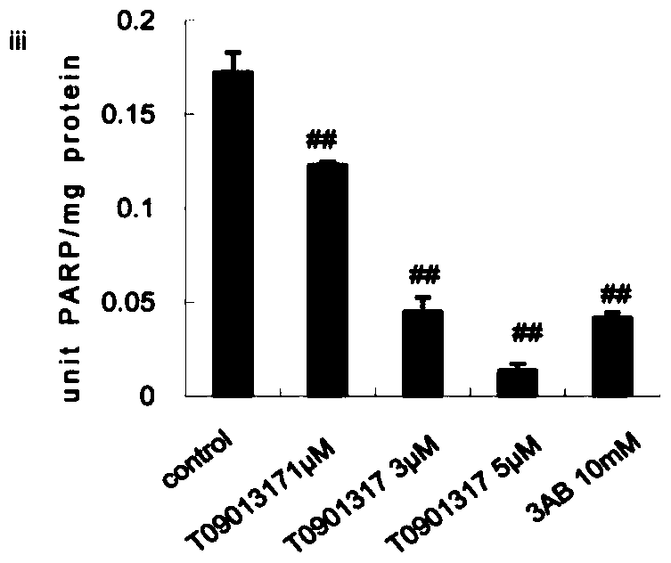 Use of T0901317 as a PARP1 inhibitor