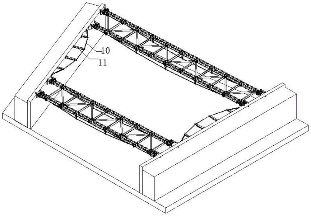 Self-balancing large-span deep foundation pit prestressed beam system