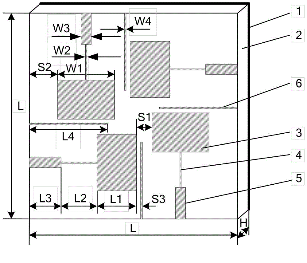 Four-port multi-input-multi-output (MIMO) antenna with high isolation degree