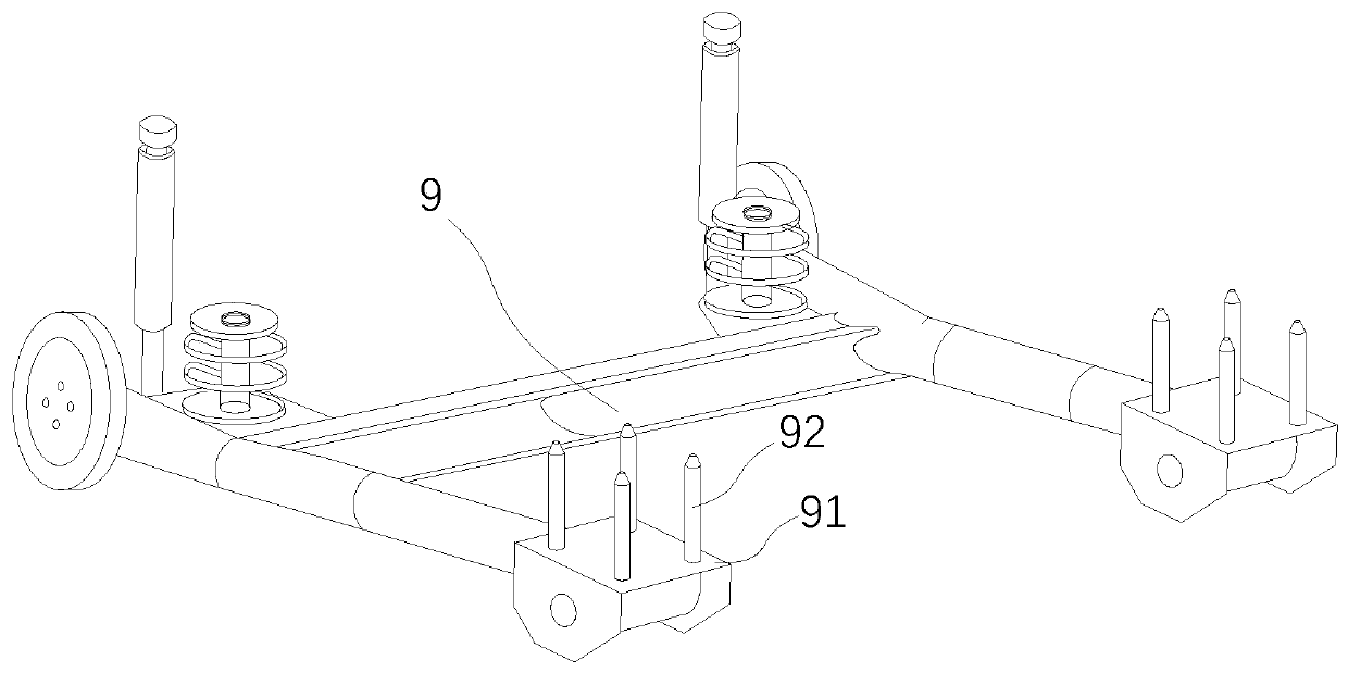 Rear longitudinal beam assembly for fixing torsion beam