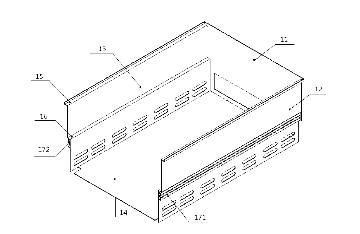 Drawer type barbecue device with variable cavity