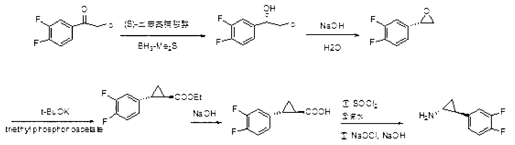 Method for synthesizing (S)-(3,4-difluorophenyl)hexamethylene oxide