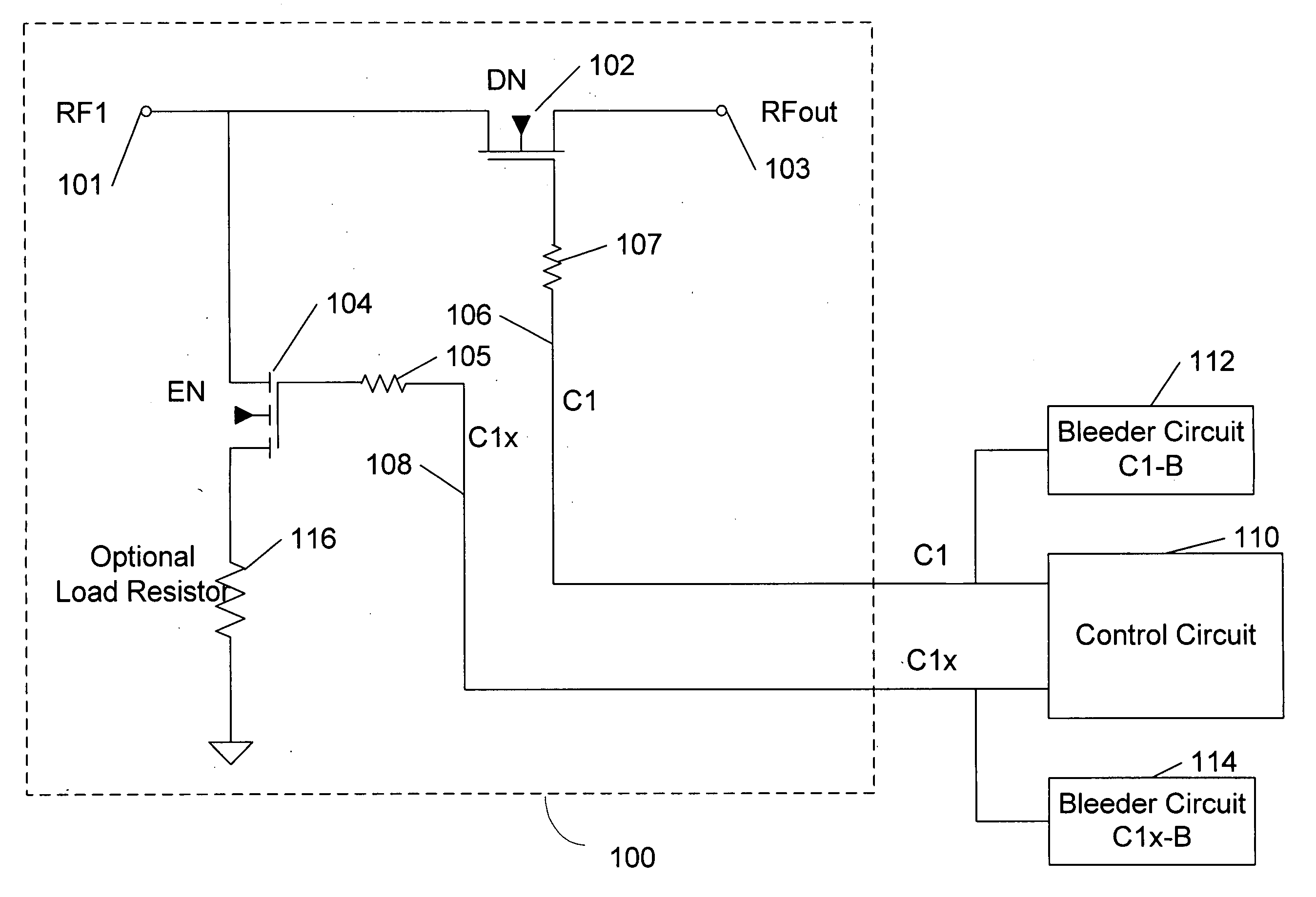 Unpowered switch and bleeder circuit