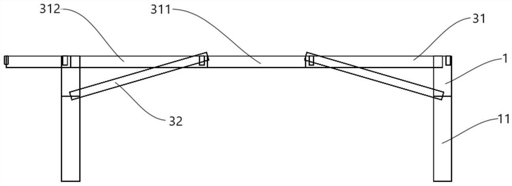 Single-inclined-strut large-span floor structure system