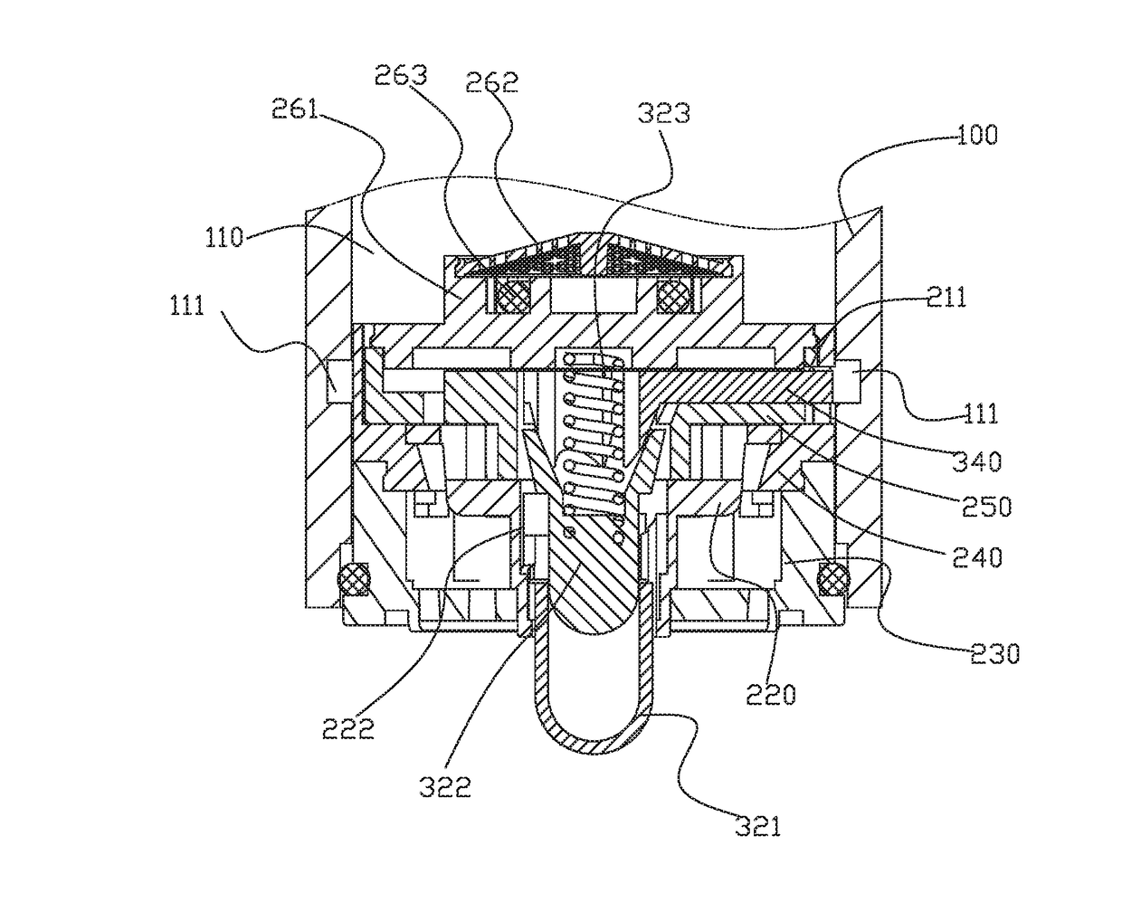 Connecting structure of outlet terminal and jet regulator