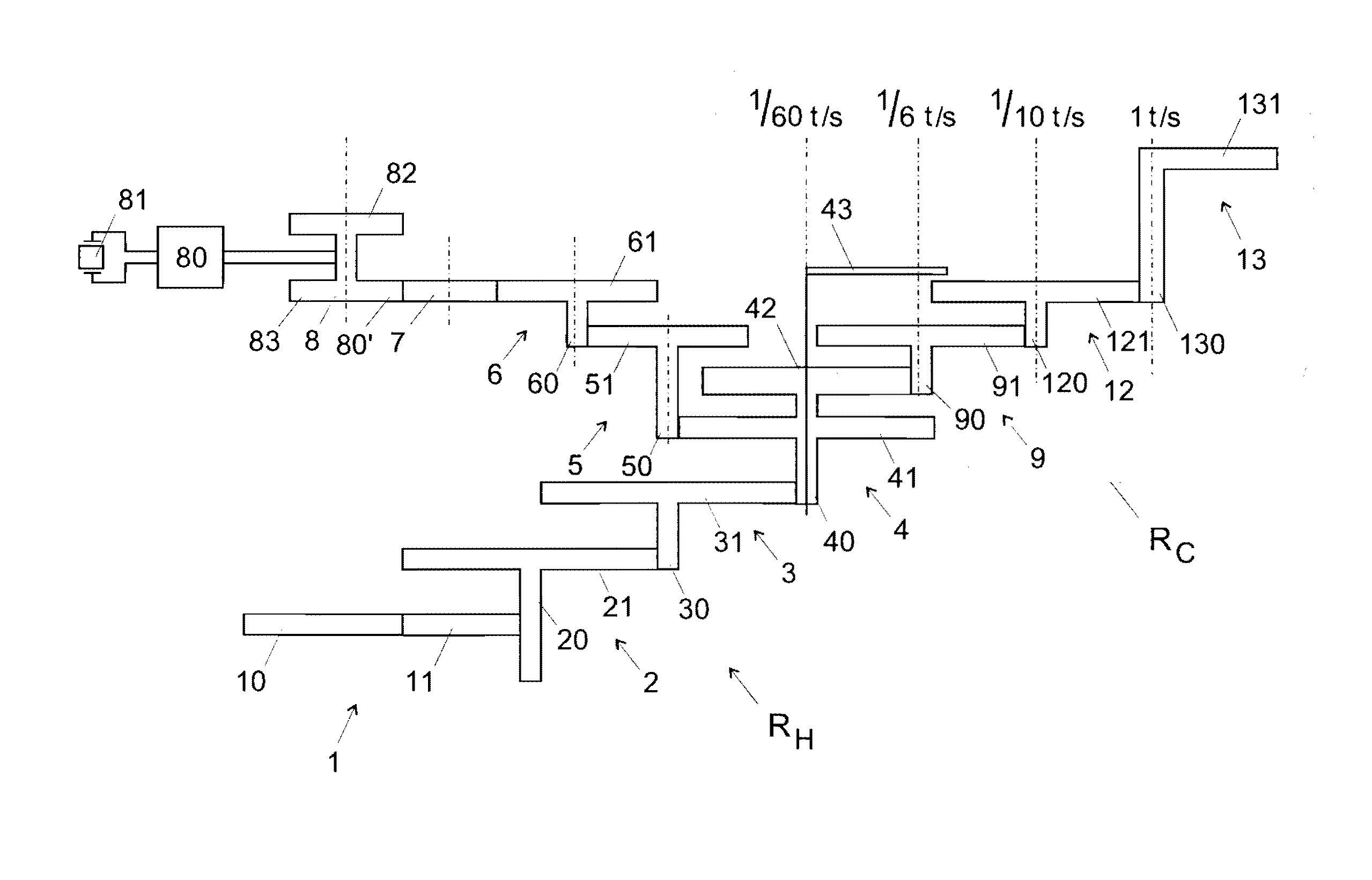 Movement for mechanical chronograph with quartz regulator