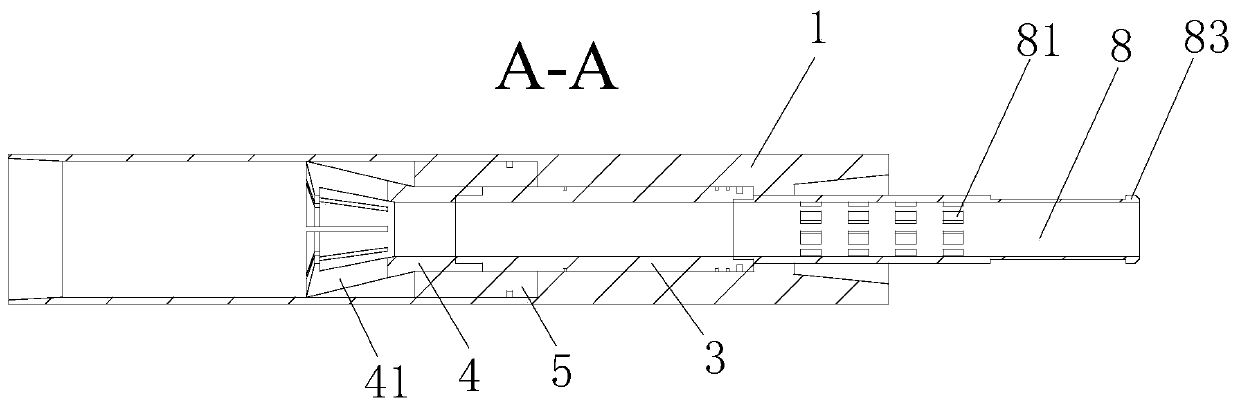 Hydraulic jet infinite-stage fracturing device and fracturing method