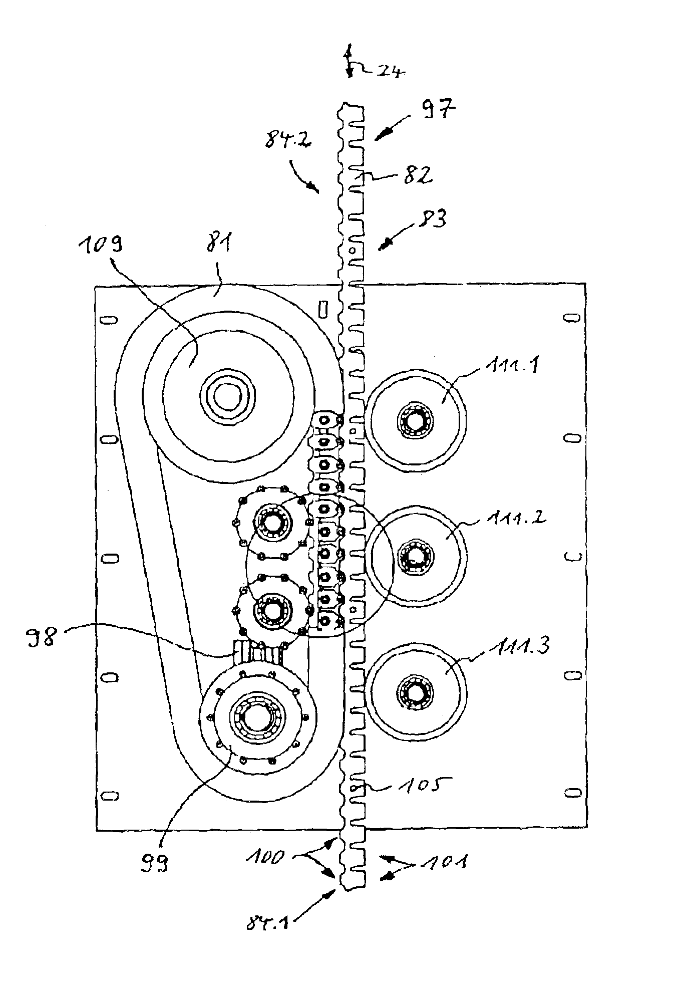 Device for conveying piece goods