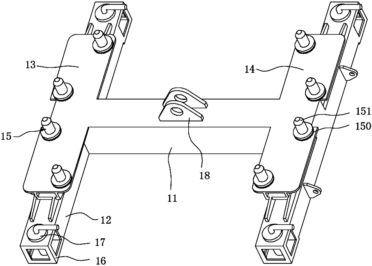 Positioning pin device of folding arm type lifting equipment