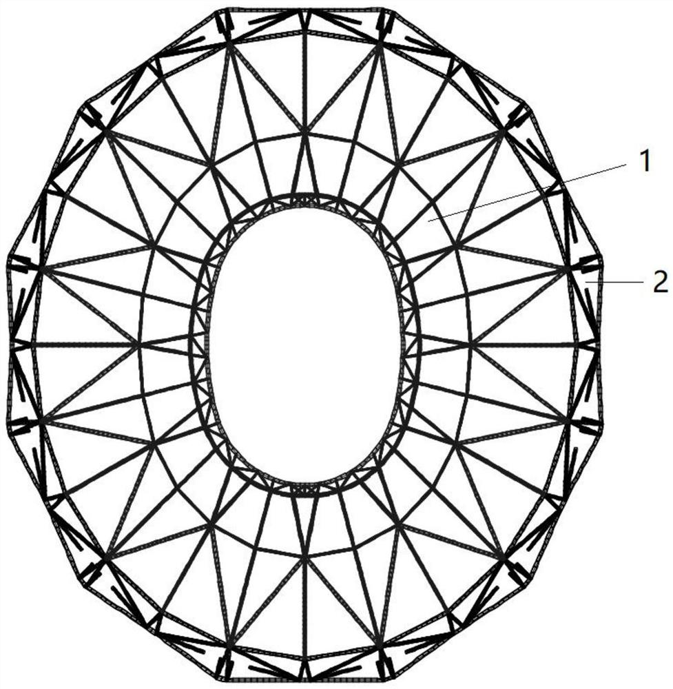 High-altitude rotation construction method for large-scale venue steel awning