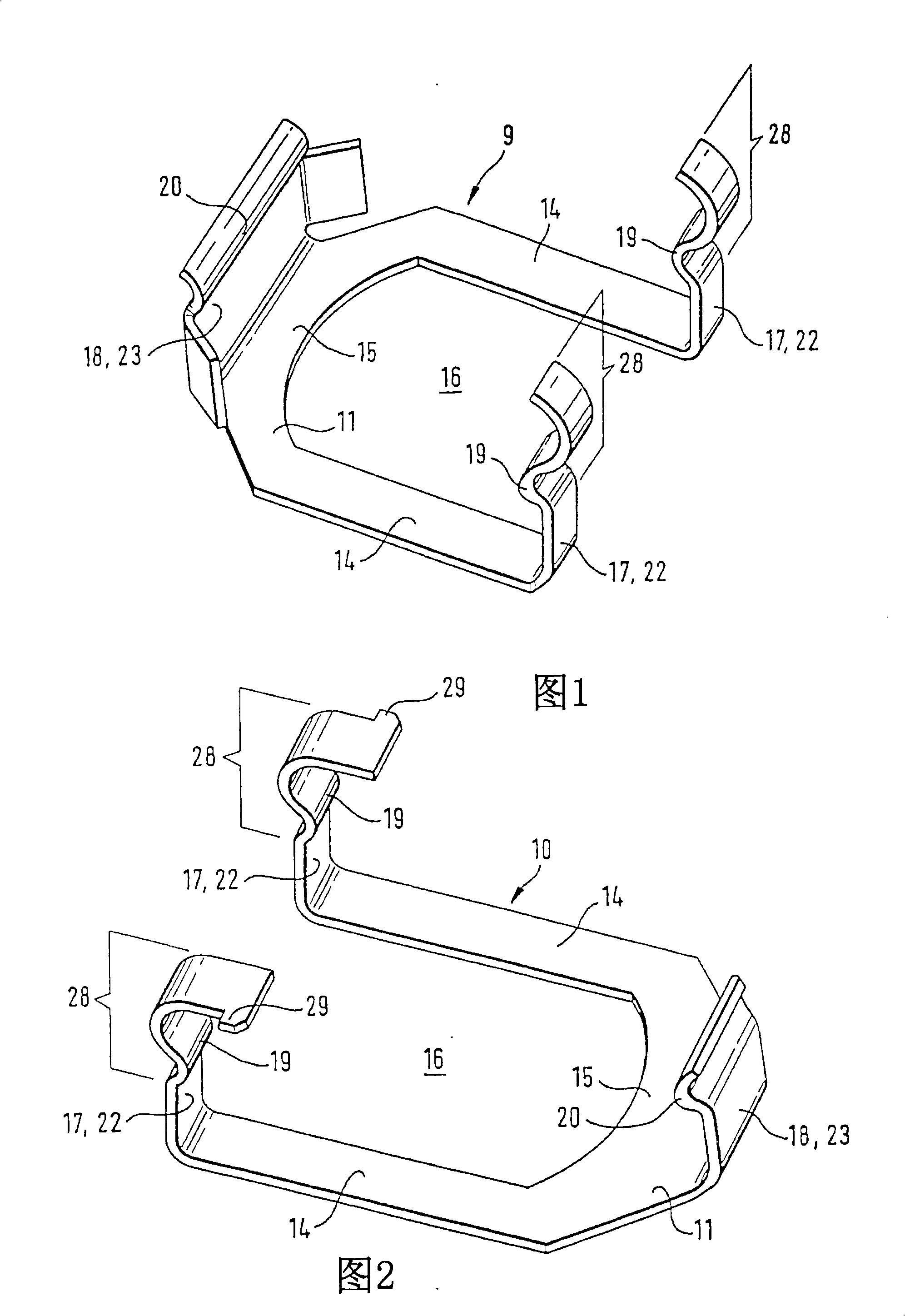 Connection element for the captive mounting of a lever-like cam follower