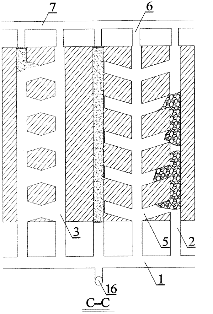 Room-and-pillar major-diameter longhole inverted-step-like segmented lateral caving subsequent filling mining method